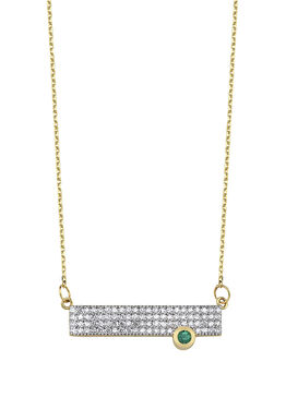 Dikdörtgen Formlu Kadın Altın Kolye